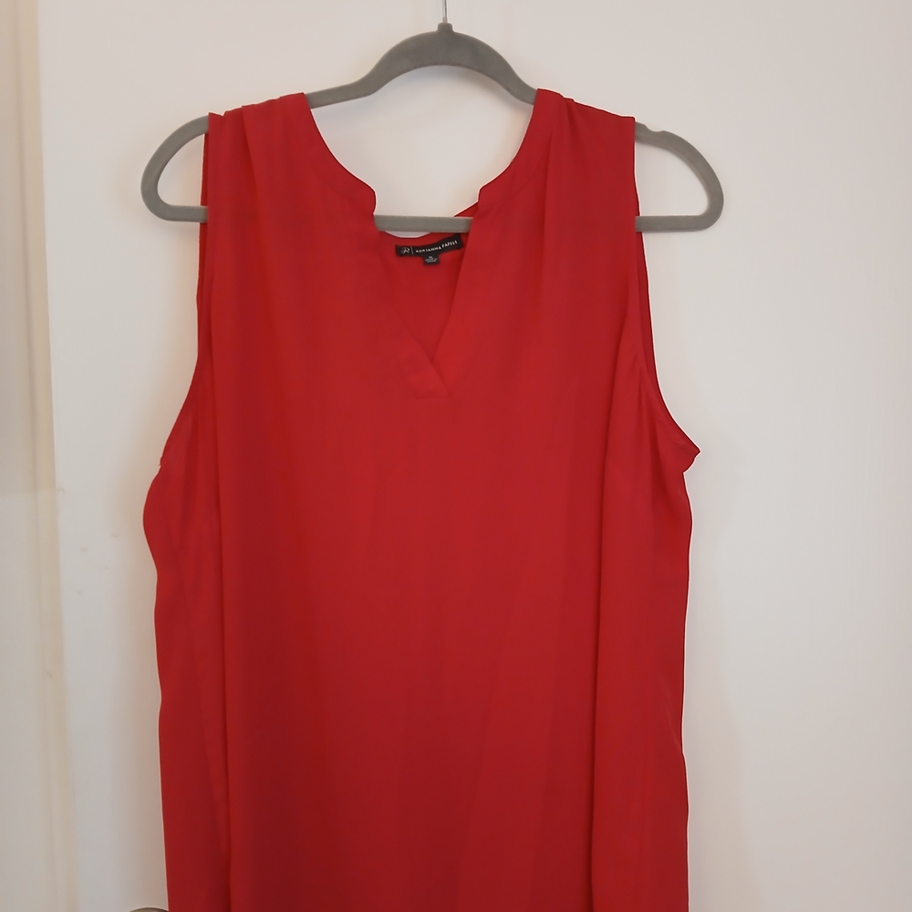 Adrianna Papell Vibrant Red Sleeveless Blouse